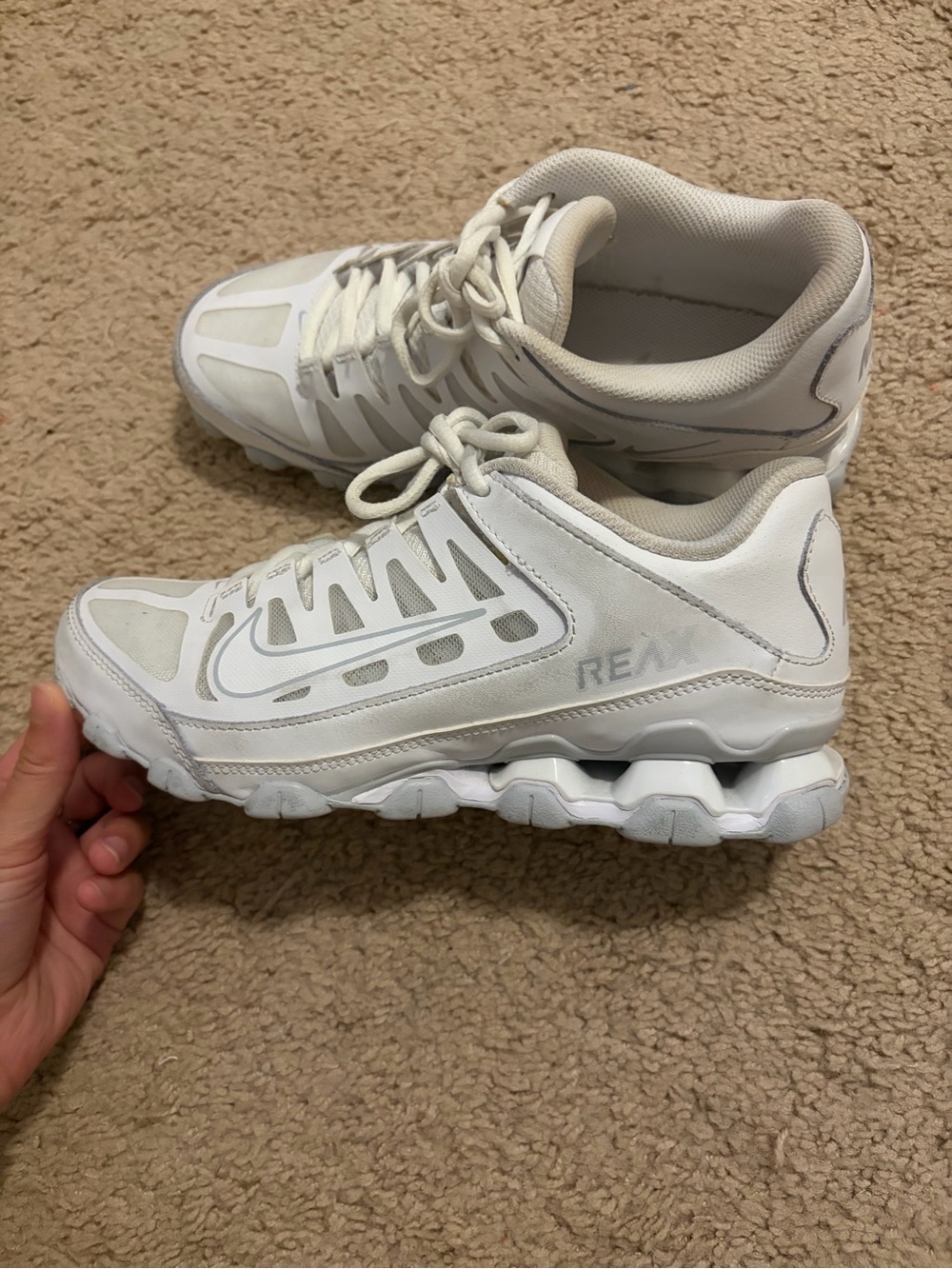 Nike White Reax Cushioned Training Sneakers